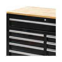 Chariot à outils en acier robuste à 6 tiroirs avec plan de travail en bois, armoire de rangement d'atelier, prise de courant, capacité de charge de 200 kg pour les mécaniciens