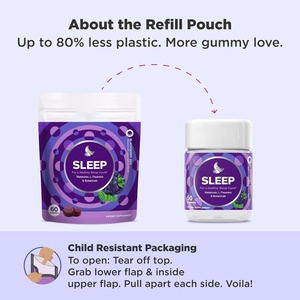 <span class=keywords><strong>Caramelle</strong></span> Gommose per il Sonno, 60 Pezzi, Supporto Occasionale per il Sonno, 3 mg di Melatonina, L-Teanina, Camomilla, Melissa, ai Gusti di Mirtillo - Product Image 3