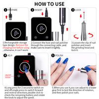 BORN PRETTY PRO 35000 RPM Kit de perceuse à ongles électrique professionnelle Outils de soin des ongles pour salon