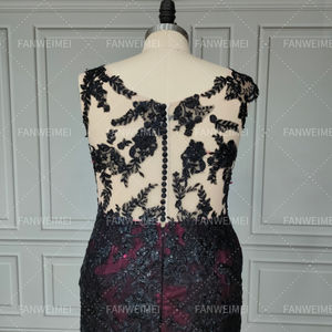 Gelin pelerin ile 17005 # zarif siyah ve mor düğün elbisesi Illusion geri balık kuyruğu gotik Mermaid resmi elbise gelin kıyafeti - Product Image 6