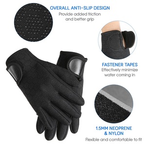 Logo personnalisé 1.5mm Néoprène Combinaison Gant Femmes Hommes Cinq Doigts Antidérapant Thermique Gants de Plongée pour la Plongée sous-marine Surf - Product Image 2