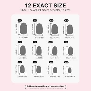 AIERFEI - Juego <span class=keywords><strong>de</strong></span> 120 <span class=keywords><strong>Uñas</strong></span> Postizas Ovaladas Acrílicas Cortas, 5 Colores Morandi, Puntas <span class=keywords><strong>de</strong></span> <span class=keywords><strong>Uñas</strong></span> Artificiales - Product Image 4