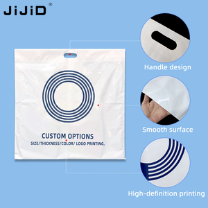 JIJID Sacs en Plastique à Poignées Découpées pour Emballage de Vêtements de Boutique, Impression de Logo Personnalisée, Sacs de <span class=keywords><strong>Courses</strong></span> de Marque sur Mesure - Product Image 2