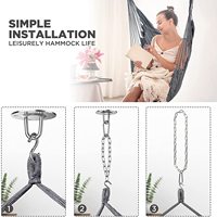 Chaise suspendue pliante moderne en métal gris pour l'intérieur et l'extérieur, avec kit de suspension, portable et facile à installer
