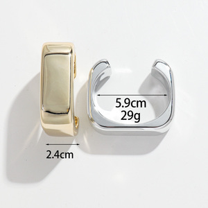 Thời trang 2025 phóng đại mạ Vàng CCB tuyên bố Vòng đeo tay hình học Đảng trang sức nhựa <span class=keywords><strong>Cuff</strong></span> Vòng đeo tay cho phụ nữ - Product Image 6