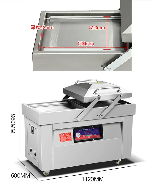 DZ-600/2SC DOUBLE chamber Automatic Vacuum packing machine for hardware commercial