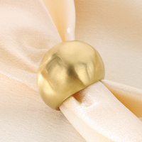 22mm Breiter Edelstahl Massiver Schwerer Ring 18k Vergoldet Matt Unisex Retro Punk Statement Wasserdichtes Accessoire