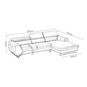 Fabricant vente en gros moderne salon en forme de L ensemble de meubles Design Chaise droite salon <span class=keywords><strong>coin</strong></span> canapé en cuir - Product Image 6