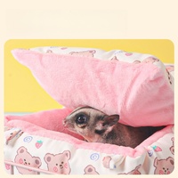 Nid d'hiver pour hamster Produit en coton pour animaux domestiques Accessoires chauds pour hamster Chinchilla Maison de lit pour hamster cochon d'Inde avec support en métal