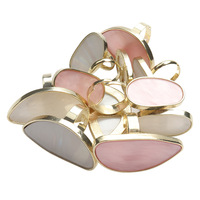 Palette de mélange pour nail art en gros, palette annulaire en résine imitation agate à bord doré