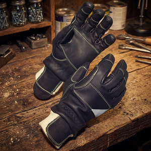 Leather Safety Gloves <b>Full</b> Grain Abrasion Resistant Anti <b>Slip</b> Straight Cuff General Purpose - Product Image 3