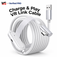 Cable USB 3.0 de Alta Velocidad de 5 Metros para VR, Cable USB C de 90 Grados Compatible con Oculus/Meta Quest 3S Quest 3/2/Pro/Pico 4 para Juegos
