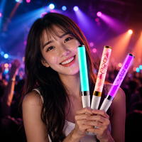 Bâton lumineux LED RVB personnalisé Longstargift avec logo, accessoire de danse pour performance scénique et concert, vente en gros