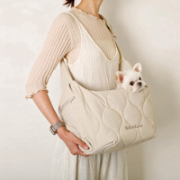 Sac de transport matelassé pour animaux de compagnie en nylon, sac à bandoulière avec double fermeture éclair, plusieurs poches, laisse de sécurité pour petits chiens, voyage, extérieur, ODM