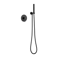 Ensemble de douche mural noir en acier inoxydable dissimulé, finition douce, mitigeur de baignoire, robinet de douche, valve en céramique à poignée unique