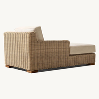 Chaise longue de luxe moderne en rotin imperméable pour piscine avec lit de repos extérieur pour la plage