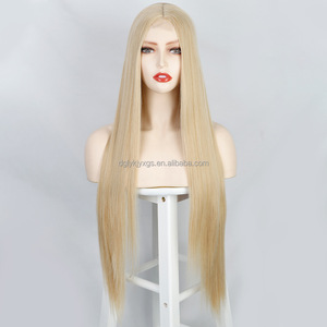 Peluca con malla frontal sintética de 32 pulgadas, línea de cabello Natural para mujer, pelucas sintéticas rubias, reflejos de encaje frontal, pelo sintético resistente al calor - Product Image 3