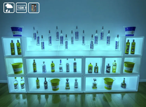 24-inch 3-Step LED Glowing nhựa hiển thị đứng hiện đại chai rượu vang kệ cho Nhà Hầm rượu hoặc đồ nội thất khách sạn - Product Image 4