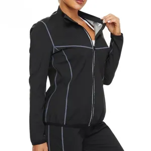 Women's violently sweat suit sports running fitness weight reduction fever wicking stand collar sports top