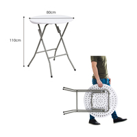 Table pliante portable en plastique d'extérieur HOMFUL Table ronde Tables de fête blanches