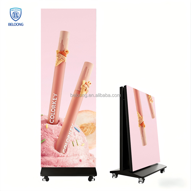 Foldable LED Poster Indoor/Outdoor High Brightness Floor Stand Portable Digital Signage Foldable LED Poster Display