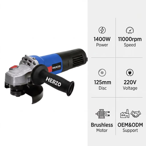 HERZO 1400W Draadloze Borstelloze Slijptol 125mm met Trekkerschakelaar, DIY Draagbaar 220V Snij- en Slijpmachine met Slijpschijf - Product Image 4