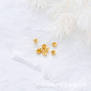 Gold Plated <b>Copper</b> Round Spacer Beads For <b>Bracelet</b> Making 14K Color Preserving Jewelry Findings Ga0066 - Product Image 3