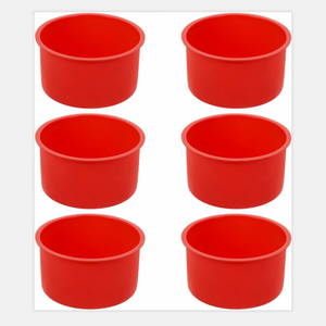 Set di 6 pezzi <span class=keywords><strong>teglia</strong></span> rotonda da 4 pollici in Silicone antiaderente stampi da <span class=keywords><strong>forno</strong></span> per cuocere pentole riutilizzabili in Silicone Mini stampi per torte - Product Image 1