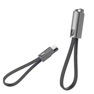 Konfulon 2024 Best Verkopende 23Cm Korte Sleutelhanger Usb Kabel Mini Usb C Oplader Opladen Batterij Draagbare Sleutelhanger Data Type C Kabel