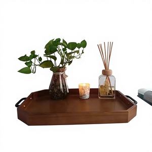 Bandeja Rectangular de Madera Rústica, Ecológica y Duradera con Asas para Servir y Exhibir en Múltiples Ocasiones - Product Image 1