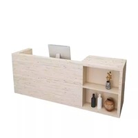Comptoir de réception simple et durable en bois anti-collision, idéal pour les magasins de vêtements tendance, les salons de yoga, les salons de beauté et les caisses.