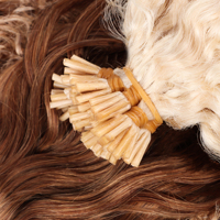 Extension de Cheveux Humains Indiens Remy Bruts 10''-30'' à Pointe U/K ou I, Micro-Liens, Cuticules Alignées, Blonds Bouclés