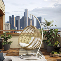 Fauteuil suspendu moderne en rotin pour balcon et cour, design nid d'oiseau, balançoire à bascule