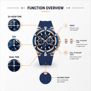 Montre pour homme, montre à quartz de haute qualité avec chronographe, aiguilles lumineuses, date, étanche 10 ATM, montre-bracelet tendance pour homme, marque personnalisée - Product Image 6