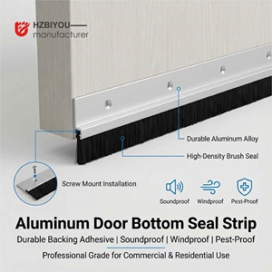 Joint <span class=keywords><strong>de</strong></span> <span class=keywords><strong>bas</strong></span> <span class=keywords><strong>de</strong></span> <span class=keywords><strong>porte</strong></span>, accessoires pour portes et fenêtres, bande <span class=keywords><strong>de</strong></span> <span class=keywords><strong>brosse</strong></span> en aluminium - Product Image 6
