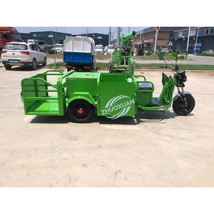 Tricycle électrique sanitaire à 4 bacs, camion de transfert de déchets à plateau plat, capacité de charge de 100-200 kg, autonomie de 50-70 km pour les communautés/aires touristiques - Product Image 3