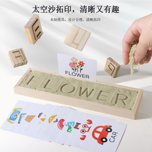 Nuovi Arrivi 2026: Gioco Educativo in Legno per Bambini - Riconoscimento di Numeri e <span class=keywords><strong>Parole</strong></span> con Scatola per Impronte di Sabbia - Product Image 3