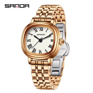 Sanda Top 1137 Phụ Nữ Của Thạch Anh Đồng Hồ Thanh Lịch Rose Gold Phong Cách Kinh Doanh Tối thiểu La Mã Kỹ Thuật Số Với Da Ban Nhạc Thời Trang Có Thể - Product Image 2