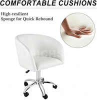 Tabouret de table blanc pour salon de manucure, chaise pour ongles, salon de beauté, barbier, 1 pièce