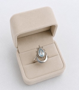 Natural Aquamarine 7x5 MM Pear Cut <b>Solitaire</b> <b>Ring</b> in 925 Sterling <b>Silver</b> 0.65 Ct Gemstone Handmade Fine Jewelry Romantic Wedding - Product Image 2