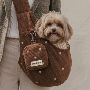Sac de transport personnalisé <span class=keywords><strong>pour</strong></span> animaux de compagnie en velours côtelé avec cœur brodé, sac de promenade <span class=keywords><strong>pour</strong></span> chien mains libres, petit sac de voyage <span class=keywords><strong>pour</strong></span> <span class=keywords><strong>chat</strong></span> - Product Image 2