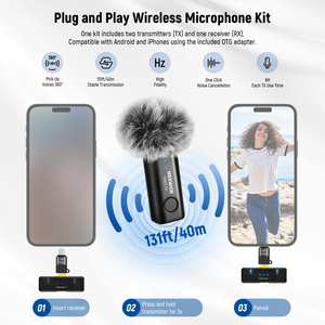 <span class=keywords><strong>NEEWER</strong></span> RGB LED luz micrófono soporte trípode Selfie Stick inalámbrico Lavalier Mic teléfono filmación configuración creador Video Vlogging Kit - Product Image 2