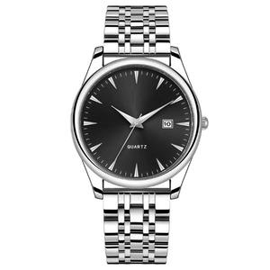 <span class=keywords><strong>2025</strong></span>新作クラシックカップル高外観レベル日付スチールバンドクォーツカスタムラウンドケース男性用シンプル腕時計 - Product Image 2