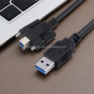 สายเชื่อมต่อ USB 3.0 AM ตัวผู้ ไป BM ตัวผู้ พร้อมสกรูล็อค ความเร็ว 5Gbps ป้องกันสัญญาณรบกวนด้วยวัสดุถักและฟอยล์ สำหรับกล้องอุตสาหกรรมและเครื่องพิมพ์ - Product Image 5