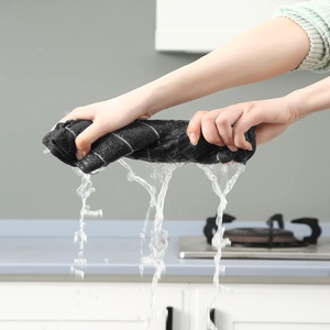 Serviettes de cuisine en coton rayées super absorbantes et douces, chiffons de nettoyage à séchage rapide pour la vaisselle et le nettoyage <span class=keywords><strong>des</strong></span> surfaces sales de la cuisine - Product Image 3