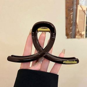 Large Cross-shaped Handmade PC Hair <b>Clip</b> Women's High-End Updo Shark <b>Clip</b> for Back Head 2025 New Style Voluminous Hair Accessory - Product Image 3