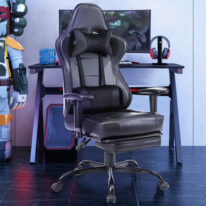 Günstige Peru Marke Preis Top 10 Hot Sale Online blau schwarz Massage verstellbare Armlehne Gaming Stuhl mit Fuß stütze und Massage - Product Image 6