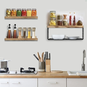 An der Wand montierte schwimmende Regale, <span class=keywords><strong>3</strong></span> Set Holz Badezimmer regale Bauernhaus schwimmendes Regal Badezimmer zubehör für Schlafzimmer, Wohnzimmer - Product Image 6