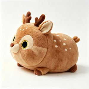 Adorable Peluche de Ciervo Redondo con Manchas, Almohada de Ciervo Sika Regordete, Peluche de Ciervo Marrón Esponjoso, Cojín de Cuerpo Redondo de Dibujos Animados - Product Image 3