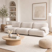 Sofá Modular Moderno Comprimido, Estilo Nube, Asientos Combinados sin Marco, Totalmente de Espuma, para Muebles de Sala de Estar, Fábrica OEM